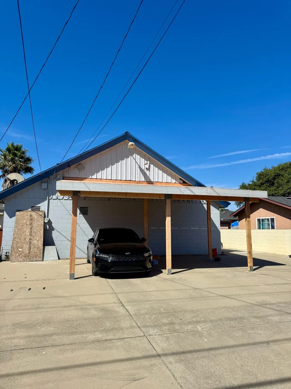 Attached carport finished for a church in Santa Maria, CA