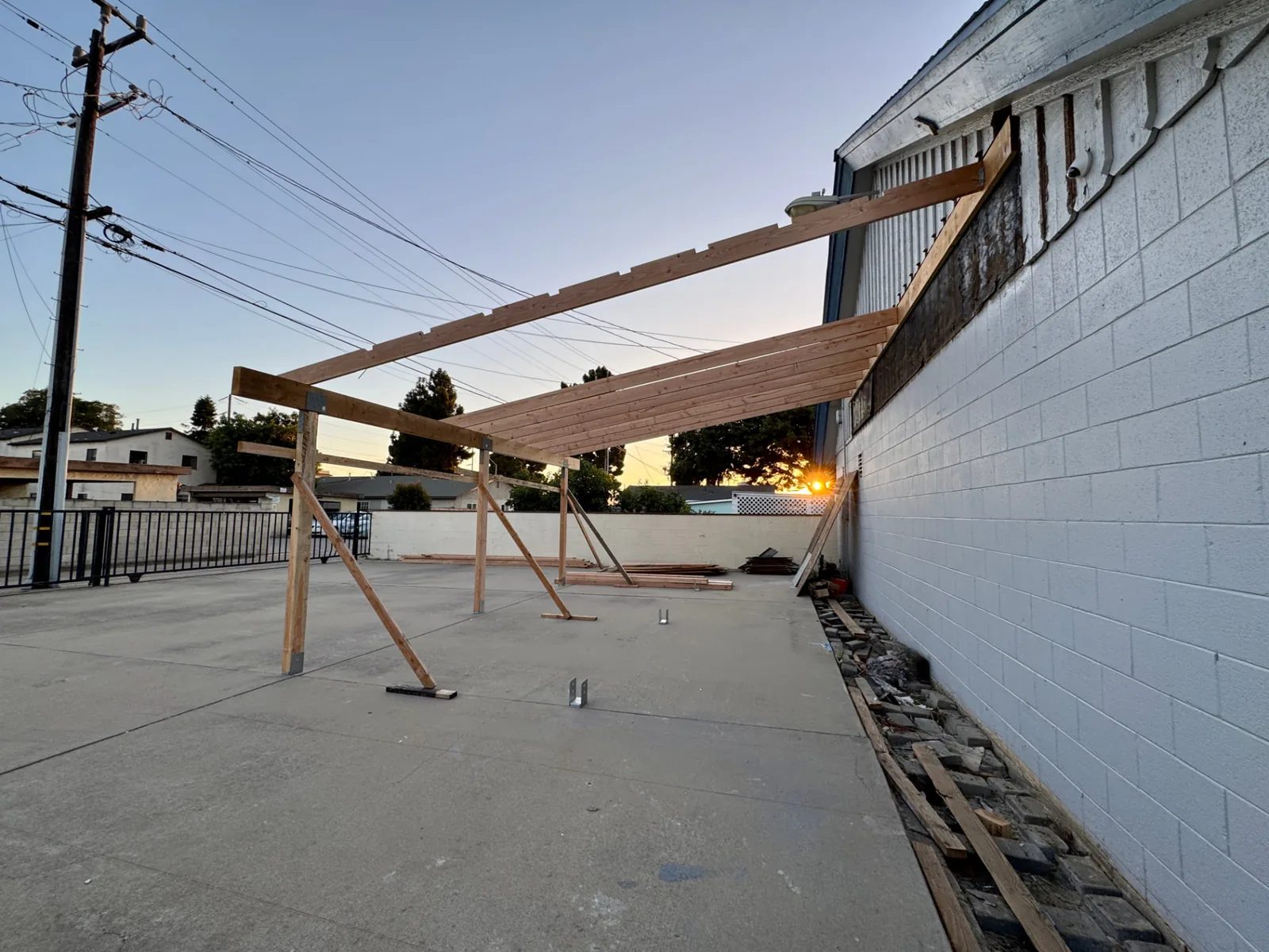 Carport roof framing in Santa Maria, CA